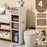 100cm Height Bathroom Storage Cart 4-Tier Narrow Cabinet Toilet Organizer with Wheels for Home - 2