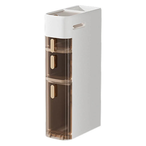 4-Tier Bathroom Storage Cabinet Narrow Toilet Side Organizer with Drawer Casters Space-Saving Gap Rack - 1