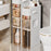 4-Tier Bathroom Storage Cabinet Slim Toilet Paper Holder with Trash Can Drawer Organizer with Wheels - 3