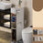 5-Tier Bathroom Storage Cabinet Slim Toilet Paper Holder with Trash Can Drawer Organizer with Wheels - 1