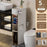 5-Tier Bathroom Storage Cabinet Slim Toilet Paper Holder with Trash Can Drawer Organizer with Wheels - 4