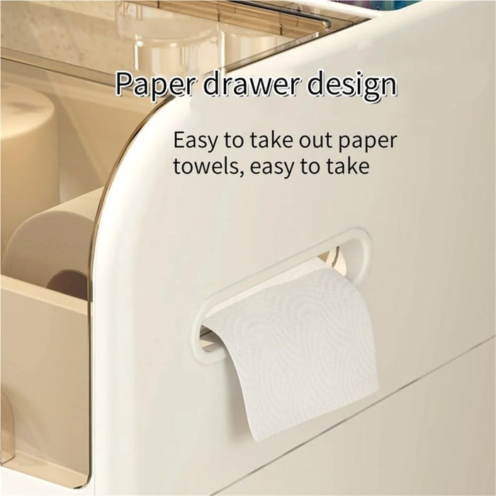 3 Tier Bathroom Storage Cabinet Slim Rolling Organizer for Toilet Paper Toiletries Laundry Basket - 6