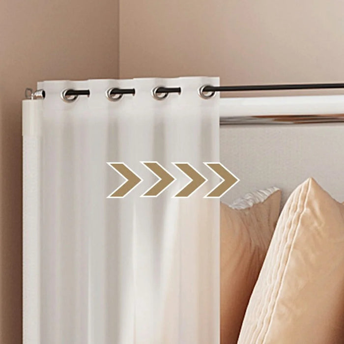 58 x 28 x 125cm 5 Tier Single Row Bedroom Wide Storage Cabinet Dust Proof Organizer with Curtain - White - 2