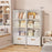 80 x 30 x 125cm 5 Tier Dual Row Bedroom Wardrobe Closet Organizer Storage Cabinet with Drawer - White - 1