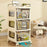38x30x71cm 3-Tier Mobile Storage Cart Cabinet Multi Layer Rolling Trolley Transparent Drawers Kitchen Living Room Organizer - 2