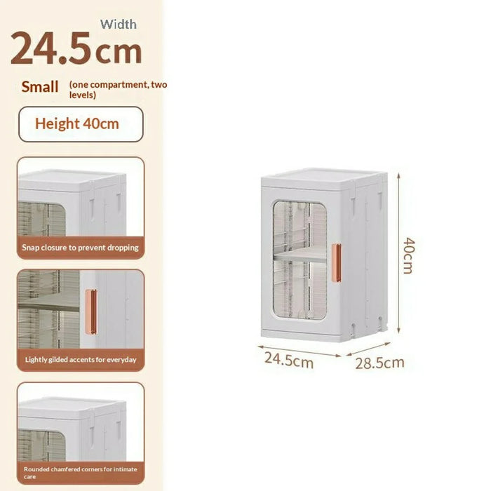 28.5x24.5x40cm Small Storage Cabinet Magnetic Door Transparent Bathroom Organizer for Toiletries - Transparent - 4