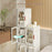 28.5x24.5x86cm 2-Tier Bathroom Storage Cabinet with Wheels Narrow Gap Rolling Organizer Rack for Toilet Washroom - Transparent - 2