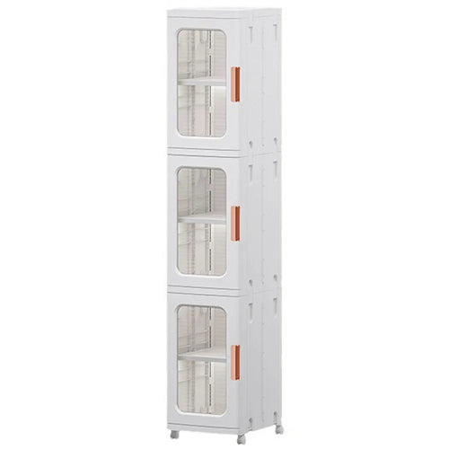 3-Tier Storage Cabinet Storage Cart Rolling Organizer with Wheels Slim Gap Toilet Rack for for Bedroom Kitchen Bathroom- White - 1
