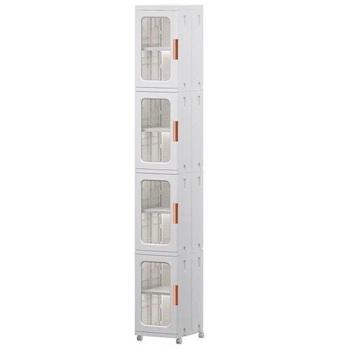 4-Tier Storage Cabinet Storage Cart Rolling Organizer with Wheels Slim Gap Toilet Rack for for Bedroom Kitchen Bathroom - White - 1