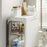 Single Tier Storage Cabinet Waterproof Dustproof Organizer with Clear Door Removable Shelf for Bathroom Kitchen - Beige - 2