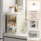 Single Tier Storage Cabinet Waterproof Dustproof Organizer with Clear Door Removable Shelf for Bathroom Kitchen - Beige - 5