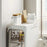 2 Tier Storage Cabinet Cart Waterproof Dustproof Organizer with Clear Door Removable Shelf for Bathroom Kitchen - Beige - 2