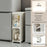 2 Tier Storage Cabinet Cart Waterproof Dustproof Organizer with Clear Door Removable Shelf for Bathroom Kitchen - Beige - 5
