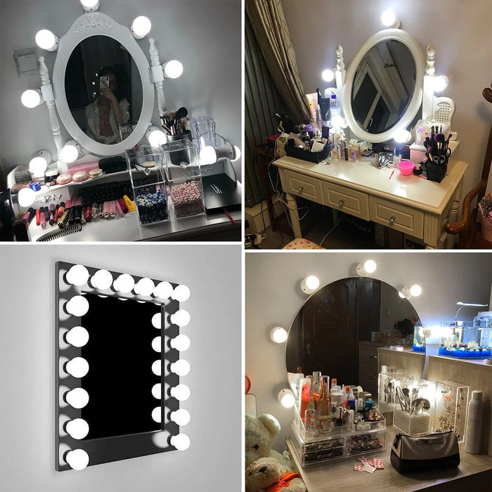 6 Bulbs LED Makeup Mirror Light Bulb Vanity Dimmable Lamp for Dressing Table - 4
