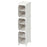 3 Tier Storage Cabinet Cart Waterproof Dustproof Organizer with Clear Door Removable Shelf for Bathroom Kitchen - White - 1
