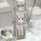 3 Tier Storage Cabinet Cart Waterproof Dustproof Organizer with Clear Door Removable Shelf for Bathroom Kitchen - White - 2