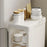3 Tier Storage Cabinet Cart Waterproof Dustproof Organizer with Clear Door Removable Shelf for Bathroom Kitchen - White - 5