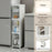3 Tier Storage Cabinet Cart Waterproof Dustproof Organizer with Clear Door Removable Shelf for Bathroom Kitchen - White - 7