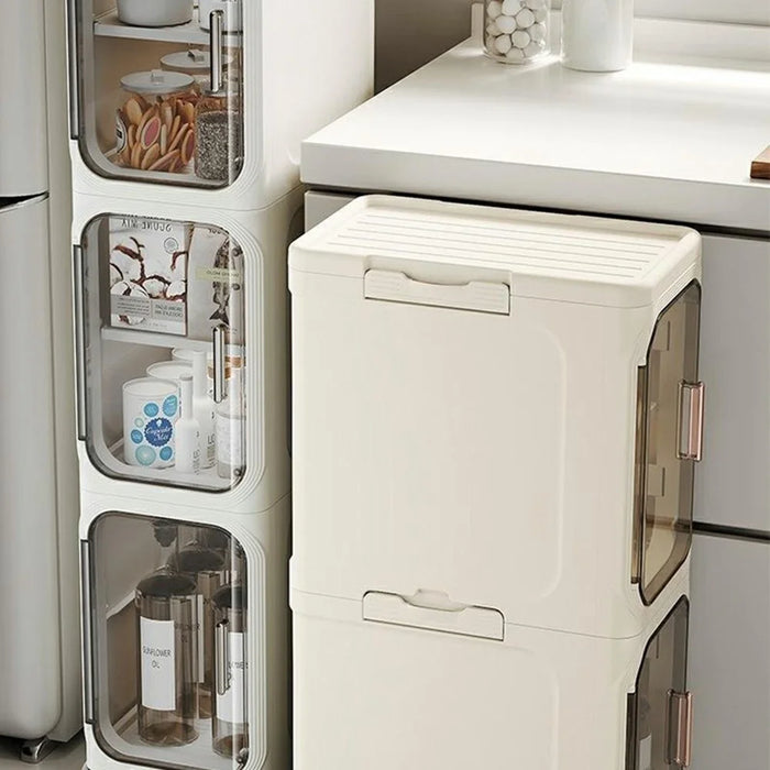Storage Cabinet 5 Tier Narrow Gap Organizer with Wheels Waterproof Dustproof for Bathroom Kitchen Bedroom - Grey - 2