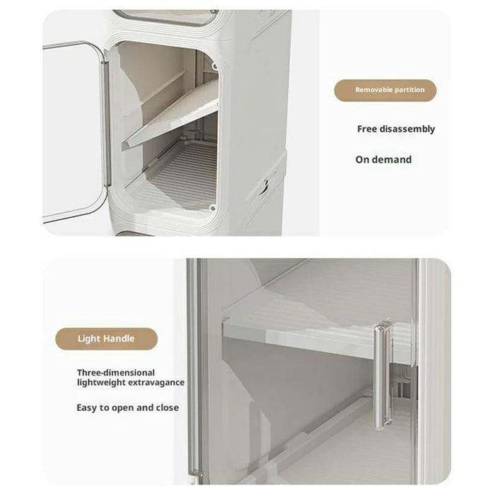 Storage Cabinet 5 Tier Narrow Gap Organizer with Wheels Waterproof Dustproof for Bathroom Kitchen Bedroom - Grey - 6