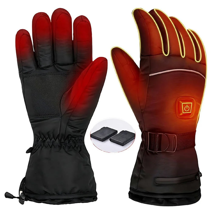 Electric Heated Gloves with 2x 5000mAh Battery Touchscreen Waterproof Rechargeable Warm Gloves for Winter Outdoor - 1