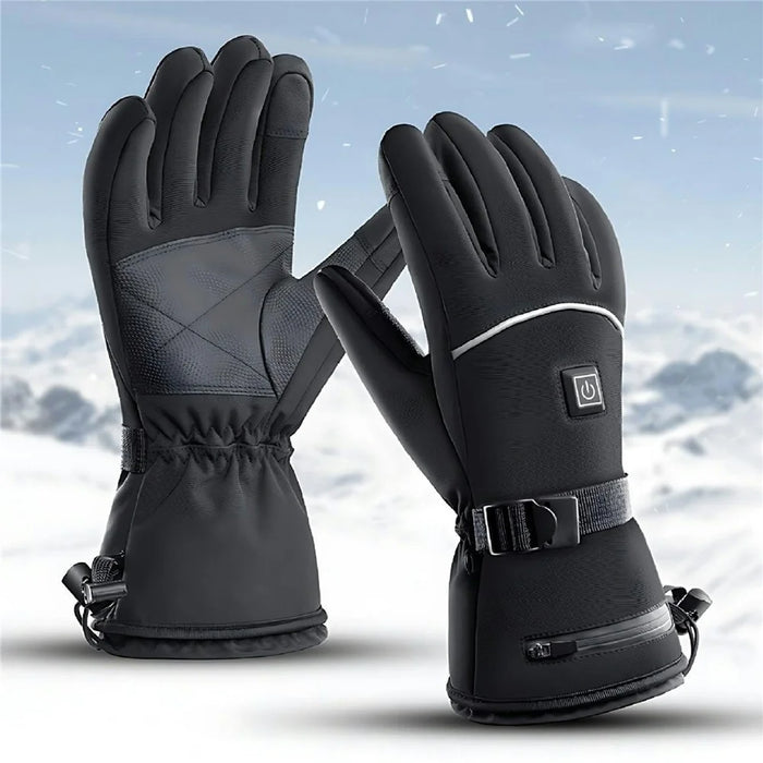 Electric Heated Gloves with 2x 5000mAh Battery Touchscreen Waterproof Rechargeable Warm Gloves for Winter Outdoor - 2