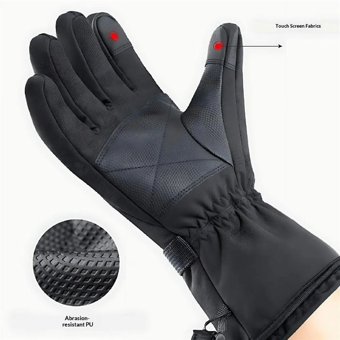 Electric Heated Gloves with 2x 5000mAh Battery Touchscreen Waterproof Rechargeable Warm Gloves for Winter Outdoor - 5