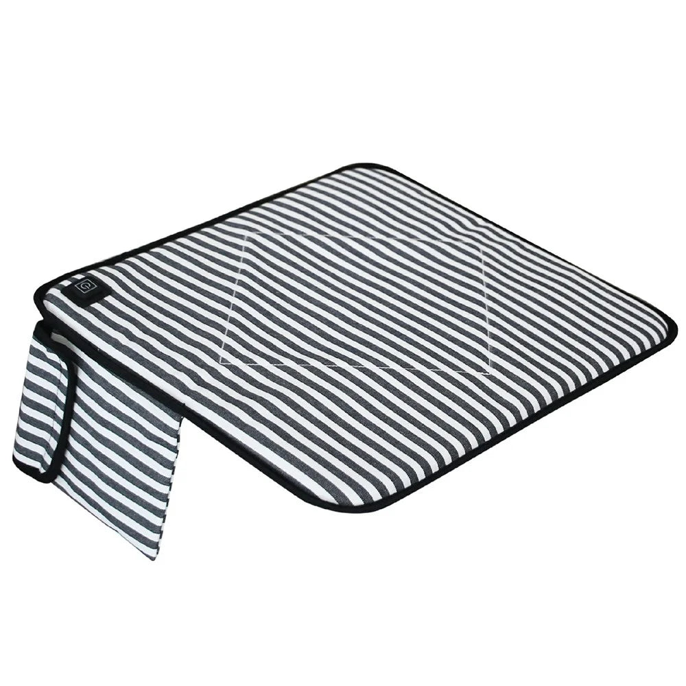 43x43cm Portable Heated Seat Cushion 3 Temperature Modes Magic Tape Pocket Foldable Warming Pad for Camping Car Office - Blue - 1