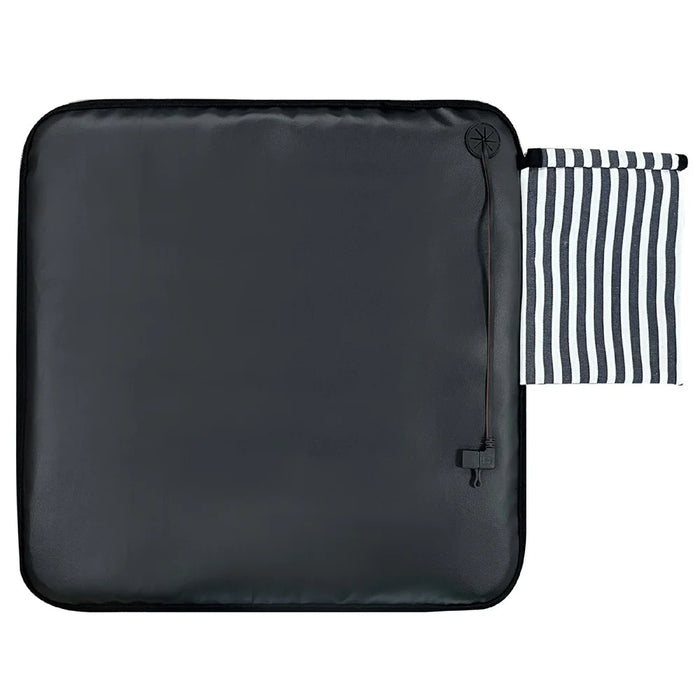 43x43cm Portable Heated Seat Cushion 3 Temperature Modes Magic Tape Pocket Foldable Warming Pad for Camping Car Office - Blue - 3