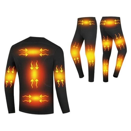13 Heating Zone Electric Heated Underwear Set Winter Thermal USB 5V Cold-Proof Underwear Suit for Men Women - M - 1