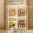 3-Tier Foldable Storage Cabinet No Assembly Transparent Doors Snacks Kids Toys Clothes Organizer Closet - 3