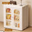 5-Tier No Assembly Folding Storage Cabinet Transparent Doors Plastic Snacks Toys Clothes Organizer for Bedroom Living Room - 5