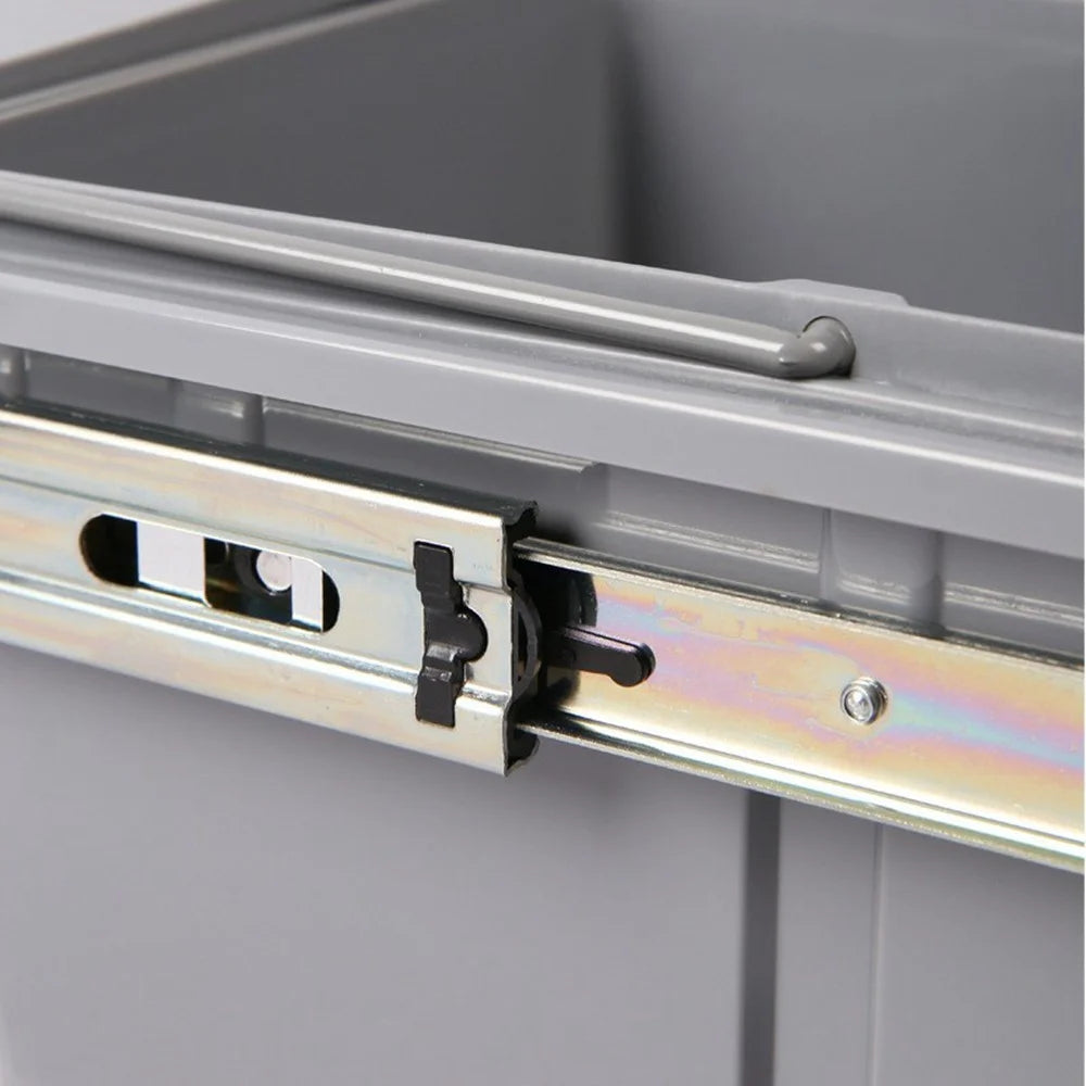 20L Cabinet Built-in Trash Can Kitchen Hidden Pull Out Kitchen Garbage Bin with Retractable Rails and Lid - 4