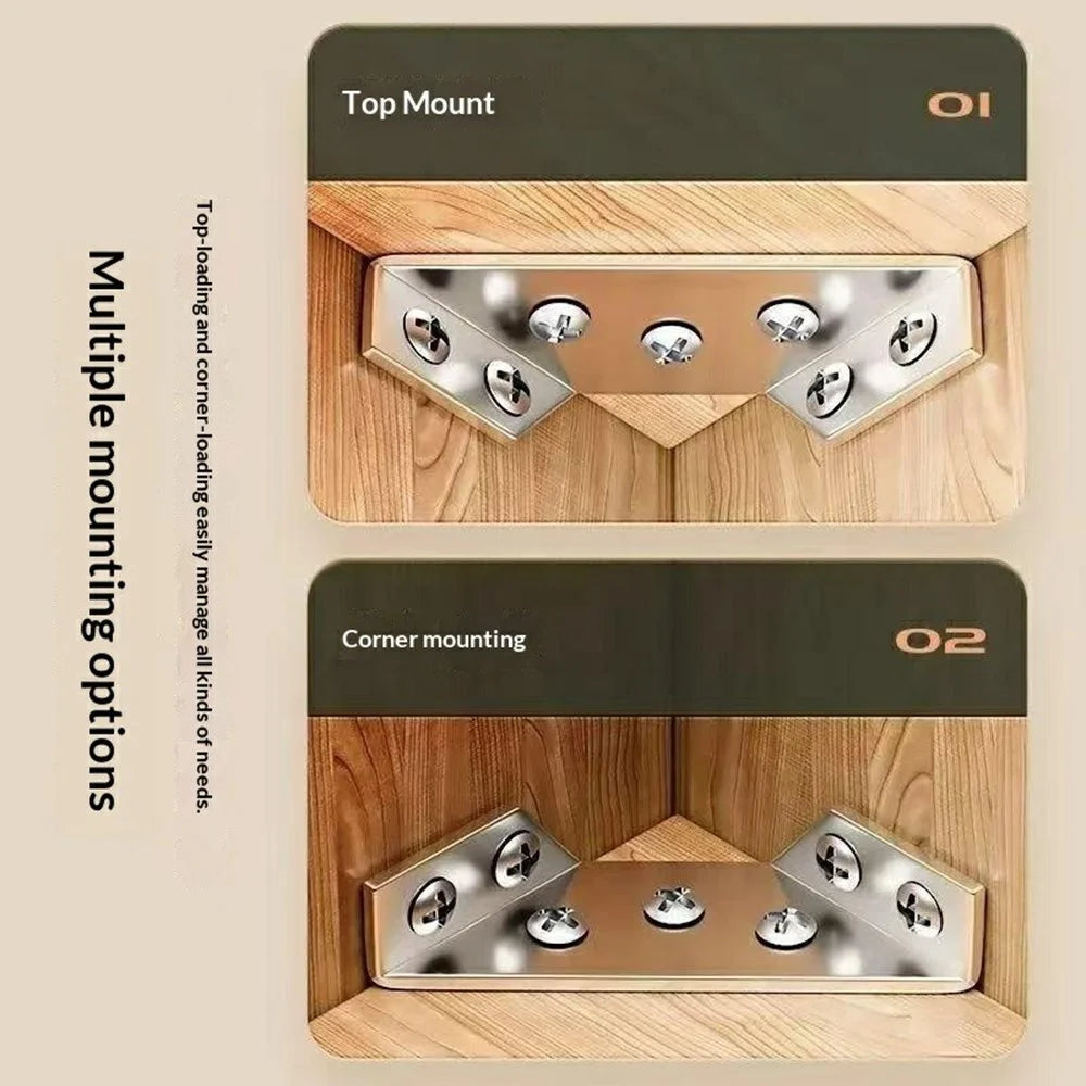 10Pcs Triangle Brackets with 40Pcs Screws Stainless Steel 90 Degree Angle Support Corner Connector Brackets for Furniture - 4