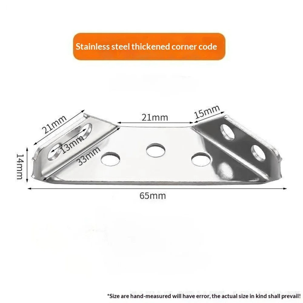 10Pcs Triangle Brackets with 40Pcs Screws Stainless Steel 90 Degree Angle Support Corner Connector Brackets for Furniture - 6