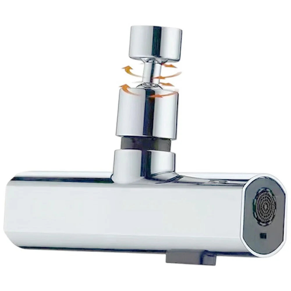 3-Mode Rotatable Kitchen Faucet Aerator 360 Degree Swivel Splash-Proof Water Tap Attachment for Washing - Silver - 1
