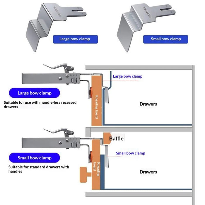 RUITOOL Stainless Steel Adjustable Drawer Installation Clamp 21-50mm Thickness Range Woodworking Tool for Cabinet - 4