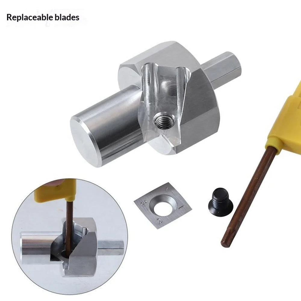 RUITOOL Aluminum Alloy Vertical Drilling Positioning Tool Kit Hole Saw Chamfering Woodworking Tool Set - 19mm Hole  /  Short Drill Bit - 7