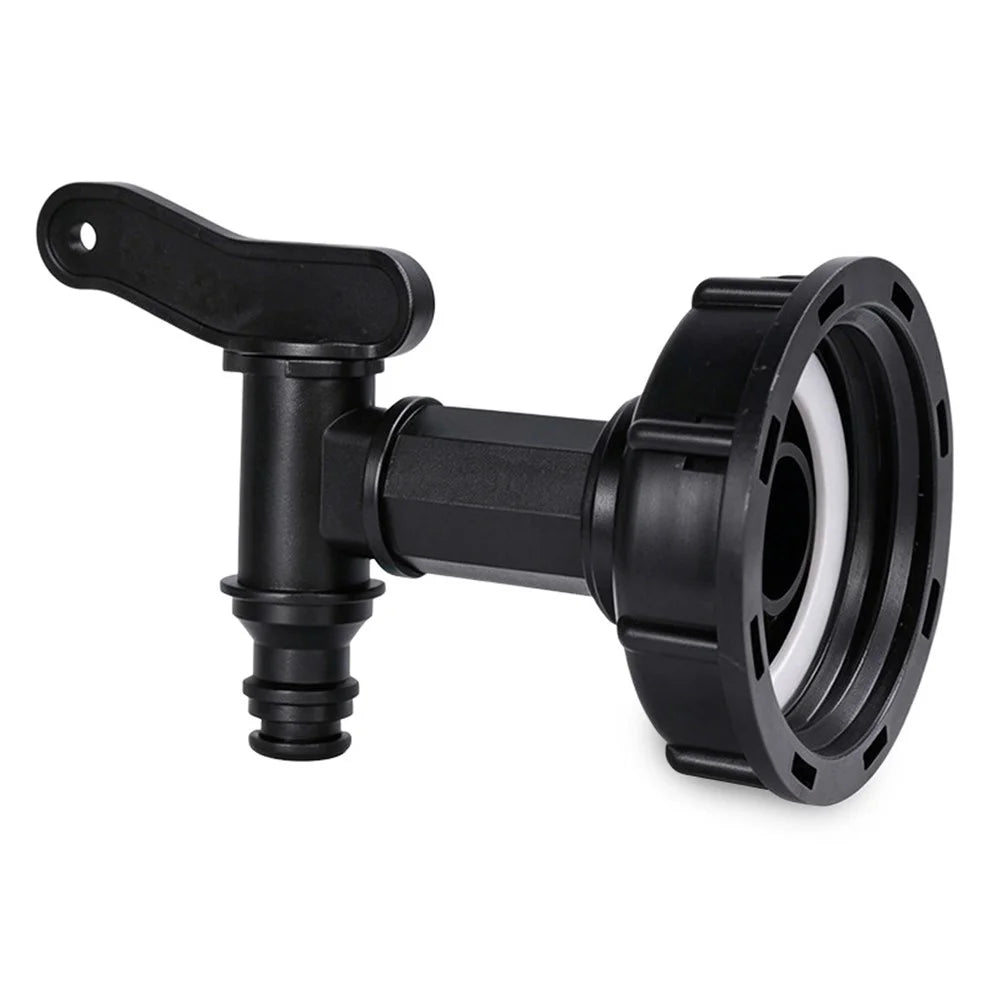 IBC Tank Faucet Tap 3  /  4 Inch Threaded Garden Hose Connector PP Plastic Valve Water Hose Connector with S60x6 Thread Cap & Plastic Thread - 1