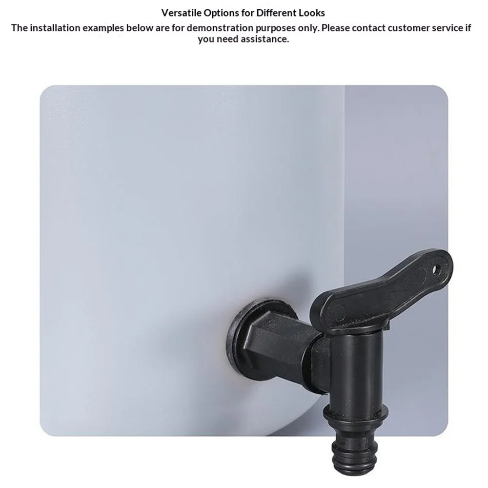 IBC Tank Faucet Tap 3  /  4 Inch Threaded Garden Hose Connector PP Plastic Valve Water Hose Connector with S60x6 Thread Cap & Plastic Thread - 6