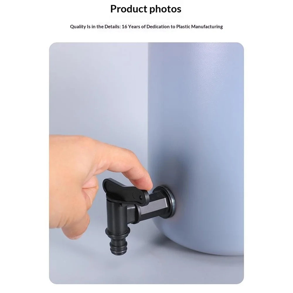 2Pcs IBC Tote Tank Faucet Adapter Kit 3 / 4 Inch Nipple Connector Tap Set with Plastic Thread & 25mm Hole Opener for Garden Water - Black - 6