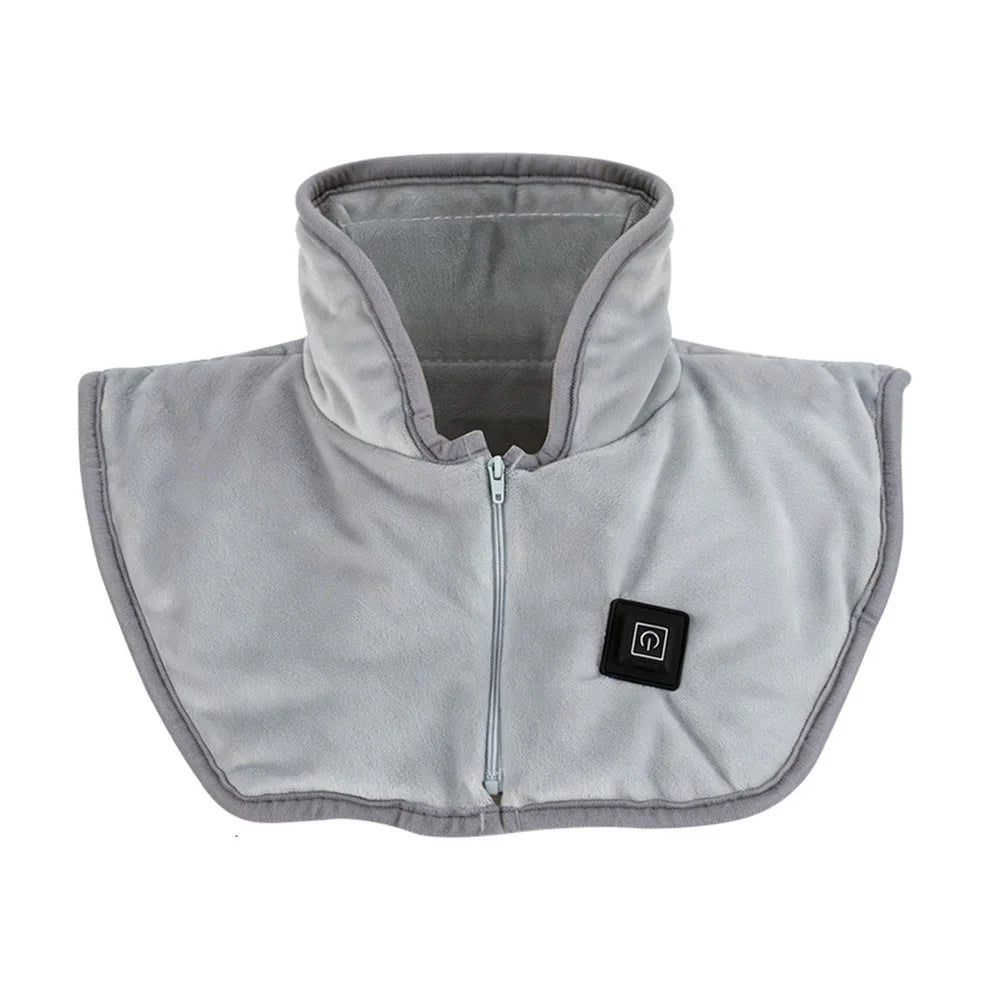 USB Heated Shawl Crystal Fleece Neck Shoulder Warmer 3 Temperature Settings NTC Smart Control - Grey - 1