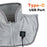 USB Heated Shawl Crystal Fleece Neck Shoulder Warmer 3 Temperature Settings NTC Smart Control - Grey - 6