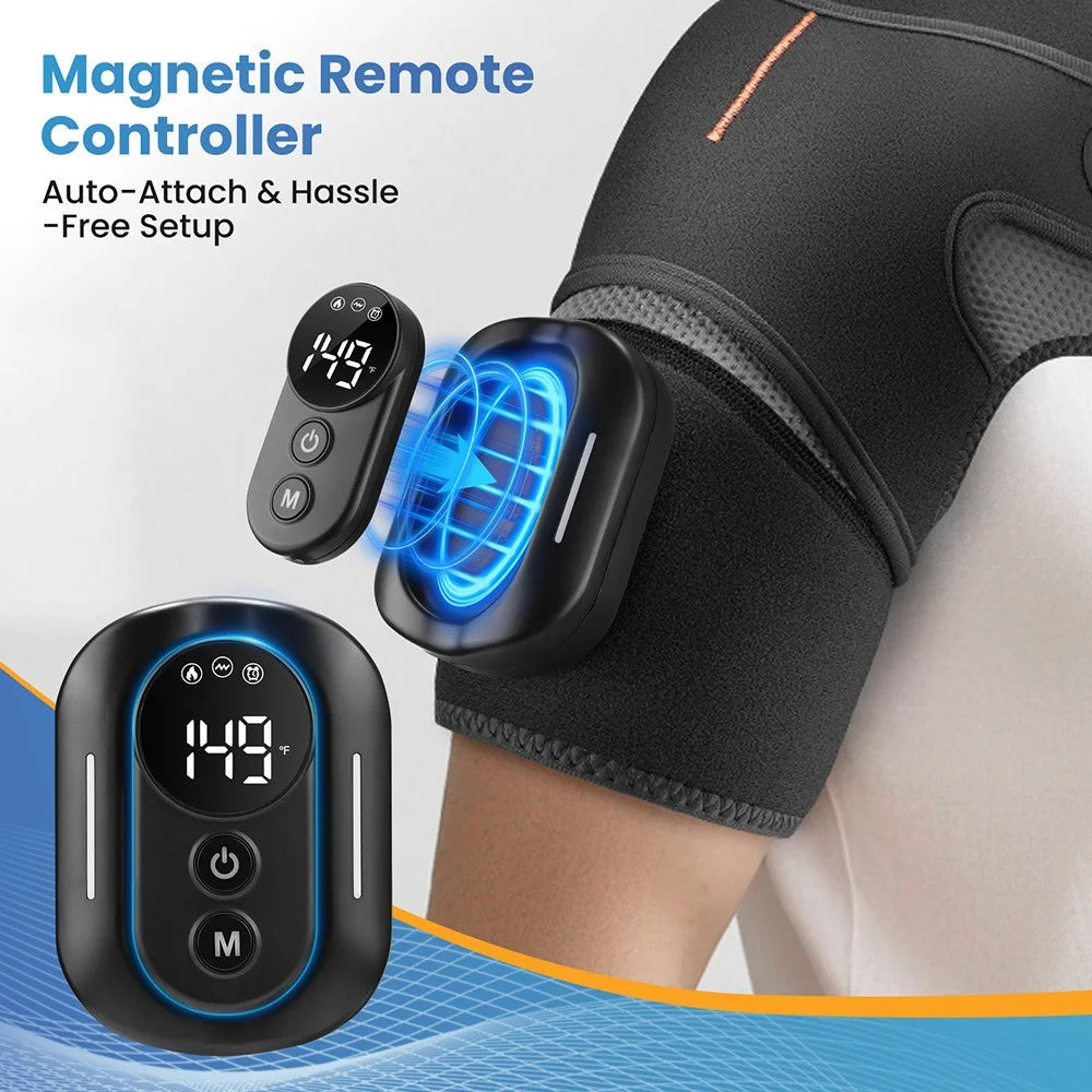 Heating Vibrating Shoulder Wrap with Magnetic Remote Controller 5 Heat Levels for Pain Relief - 5