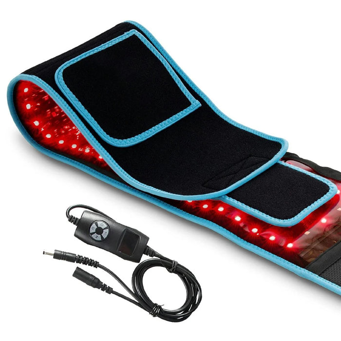 105 LEDs Red Light Therapy Belt 660nm+850nm Dual Spectrum 5 Modes Infrared Phototherapy Wrap - Blue Edge - 1