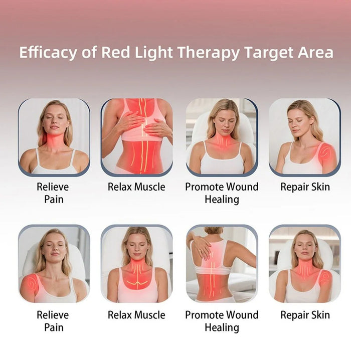 105 LEDs Red Light Therapy Belt 660nm+850nm Dual Spectrum 5 Modes Infrared Phototherapy Wrap - Blue Edge - 5