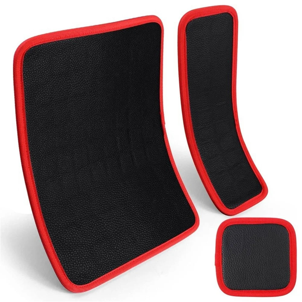 3Pcs Flexible PVC Double-Sided Magnetic Tool Mat Set Strong Grip for Workshop - Black+Red - 1