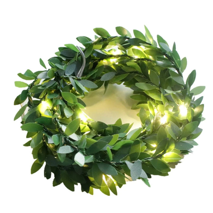 10m 100 LED Christmas Wedding Party Decorative Simulation Green Leaf Rattan Vine USB Charging Light String - 2