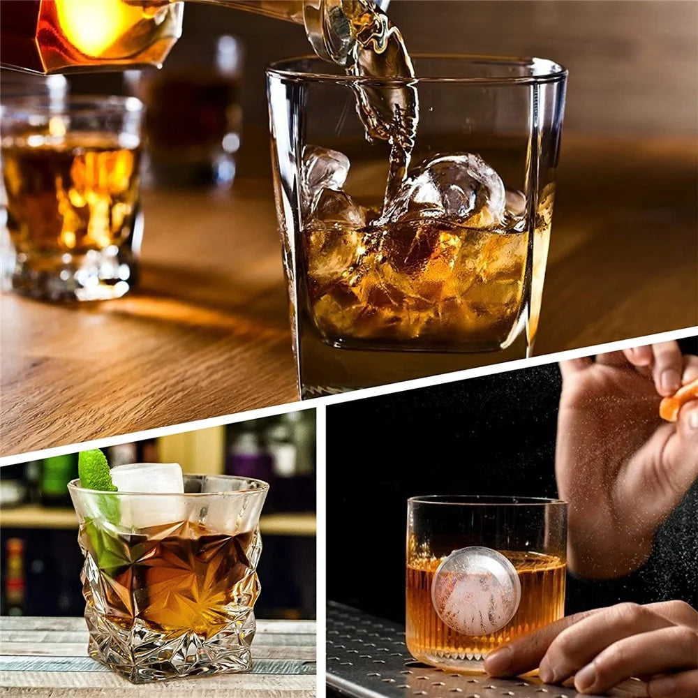 3Pcs/Set BPA Free Reusable Silicone Large Round Sphere + Square + Honeycomb Ice Trays with Lid and Funnel (without FDA Certificate) - 5