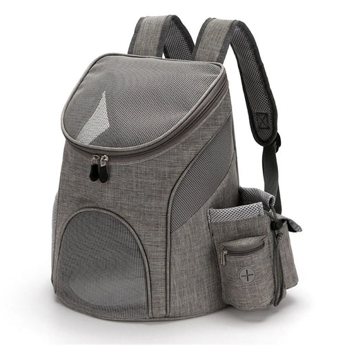 Foldable Pet Cat Carrier Bag Breathable Travel Outdoor Multifunctional Backpack, Size S - Grey - 1